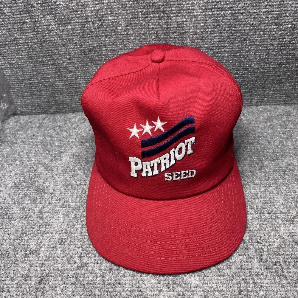 Patriot Seed Hat Cap Snap Back Red Embroidered Advertising Promo Mens Made USA
